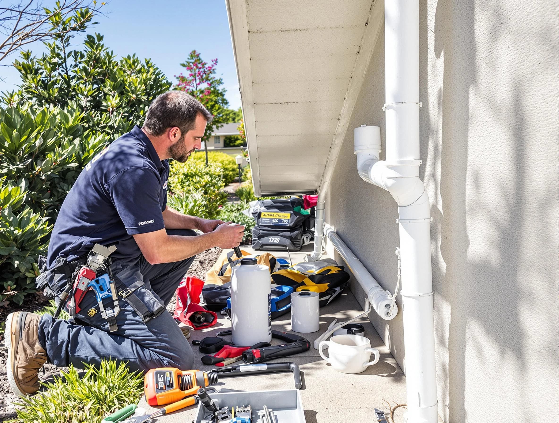 Wickliffe Roofing Company expert fixing a downspout in Wickliffe, OH