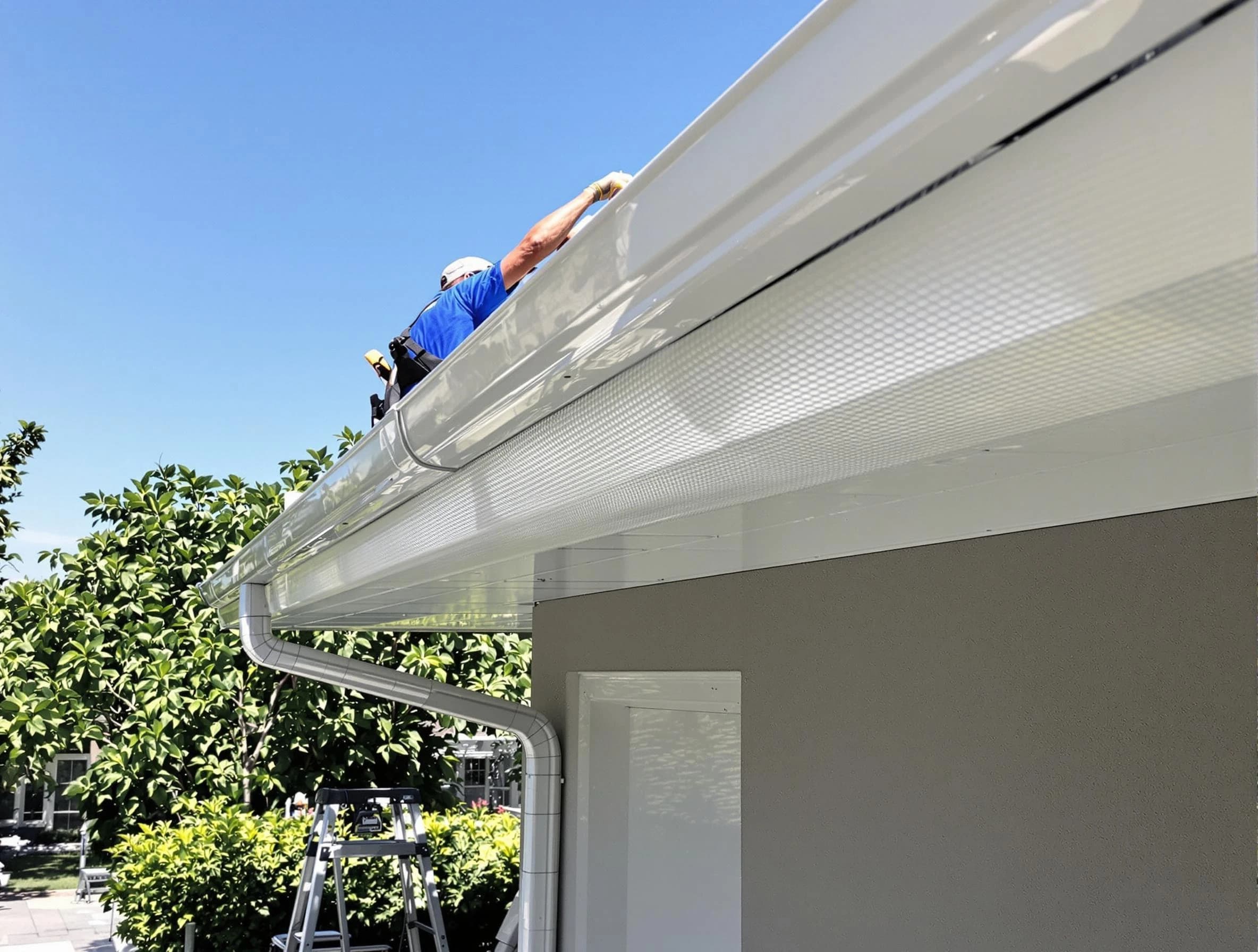 Debris-free gutter guard system by Wickliffe Roofing Company in Wickliffe, OH