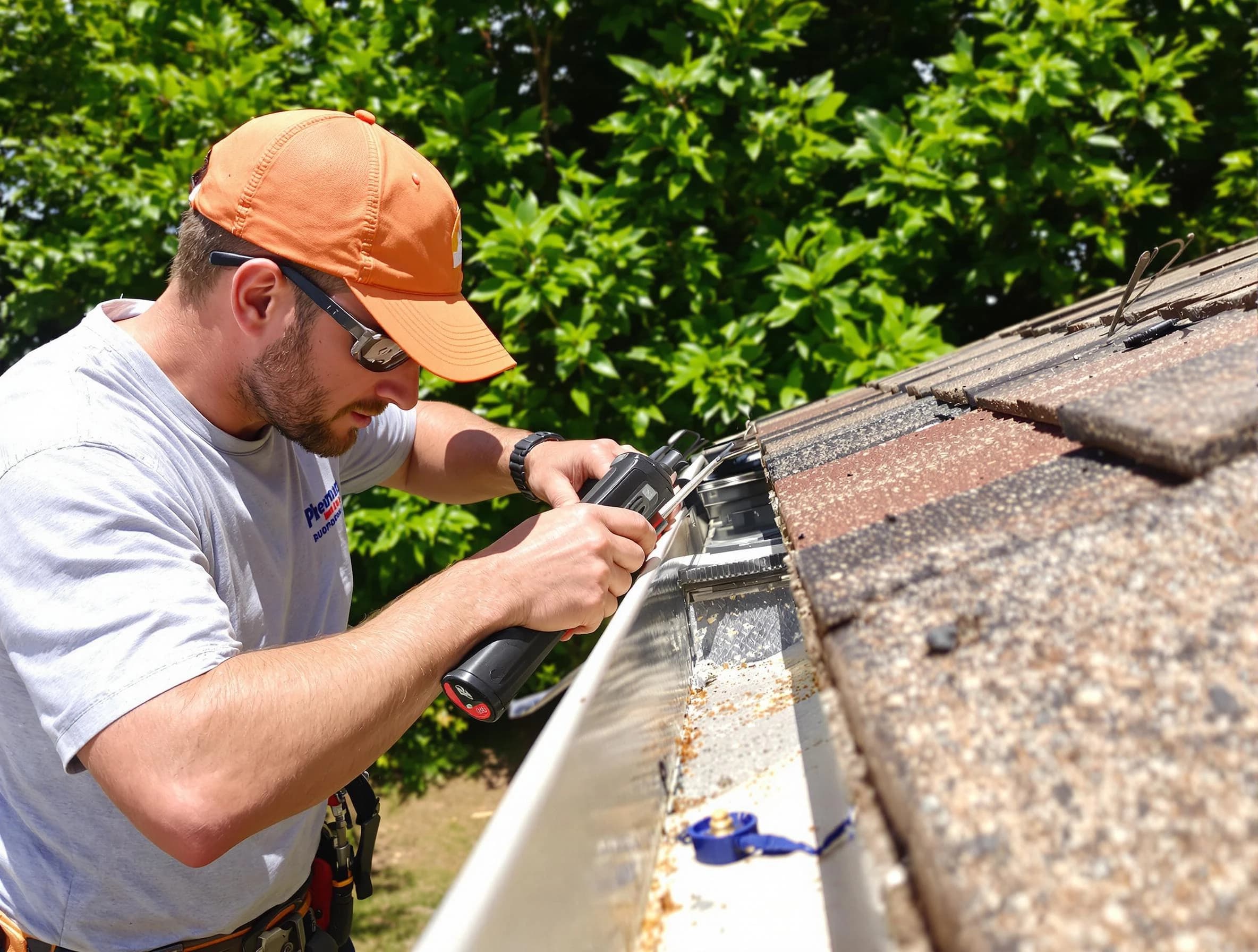 Wickliffe Roofing Company specialists conducting a gutter repair in Wickliffe, OH