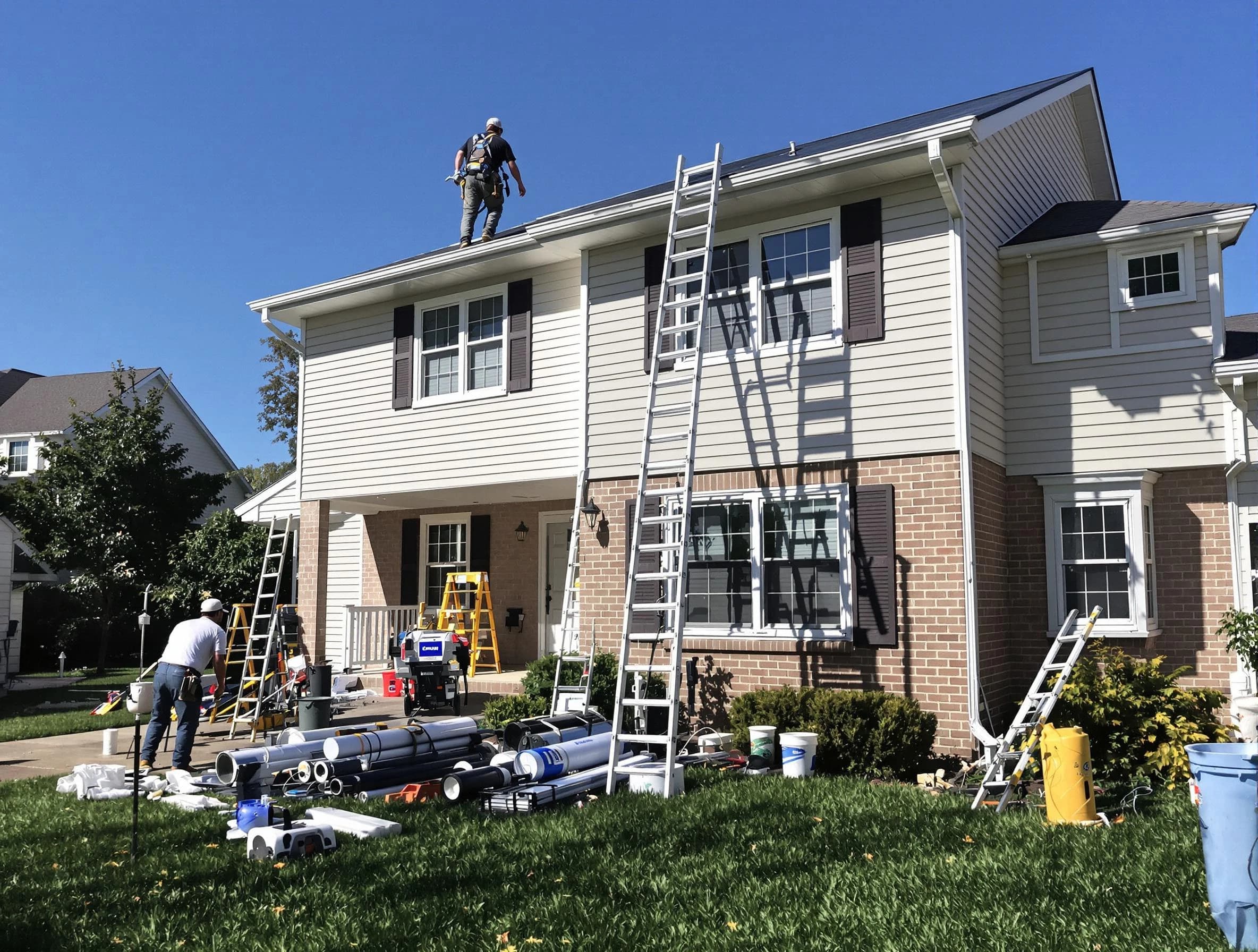 Wickliffe Roofing Company completing a gutter replacement in Wickliffe, OH